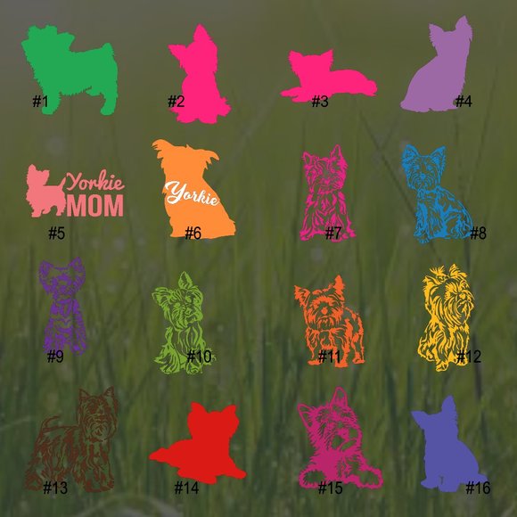 3-4" YORKIE VINYL DECAL - Picture 1 of 13